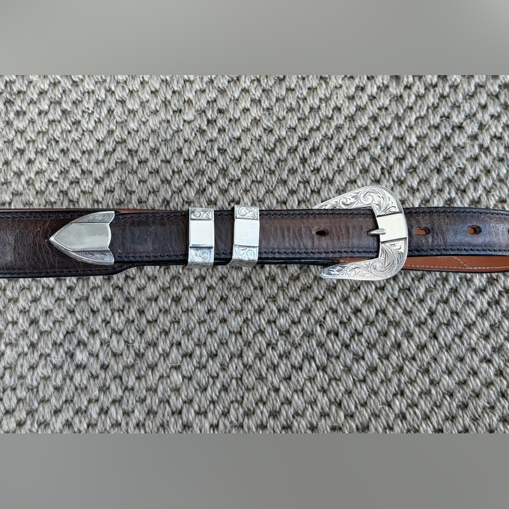 SOLDTom Taylor Sunset Trails Sterling Silver Western Belt Buckle Size 34